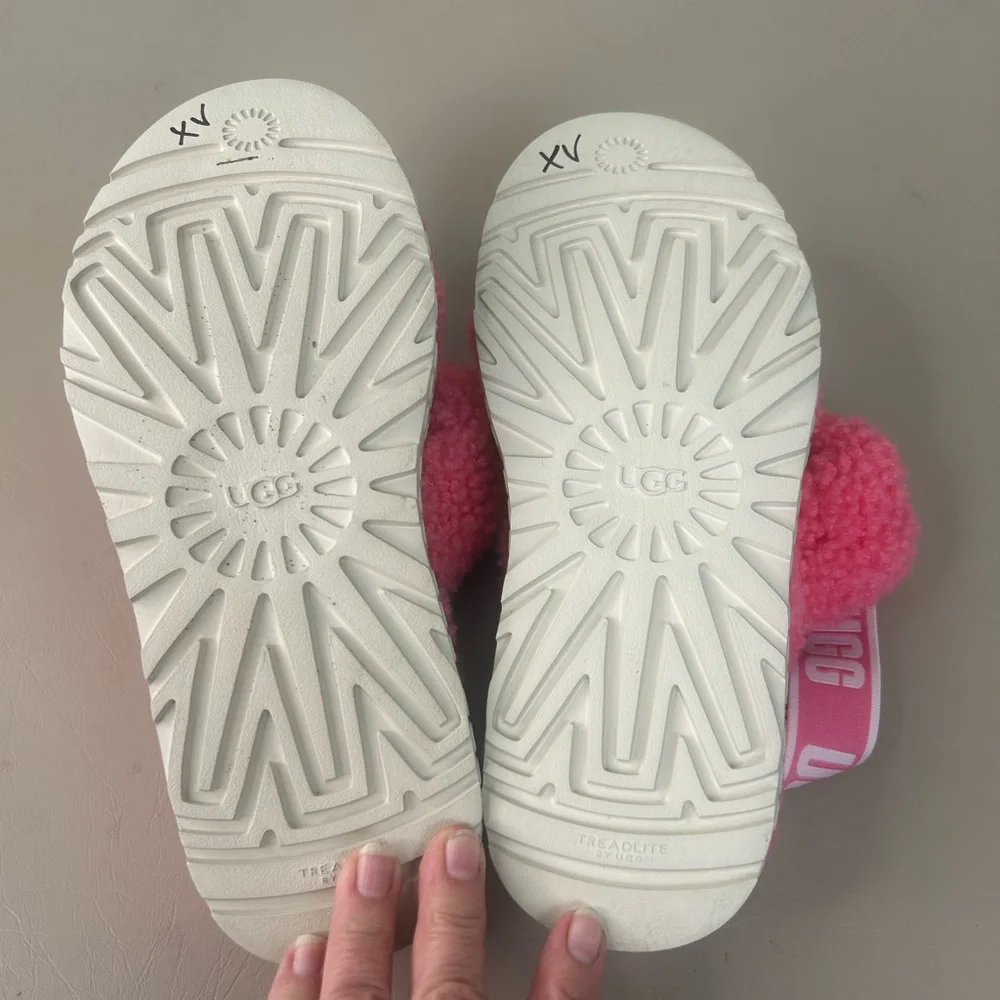 UGG Oh Fluffita Women's Shearling Slingback Platform Sandals Slipper Pink Size 8